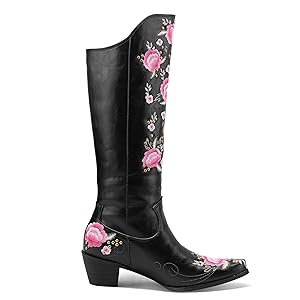 Amazon.com | SoundSky Knee High Fringe Cowboy Boots Women